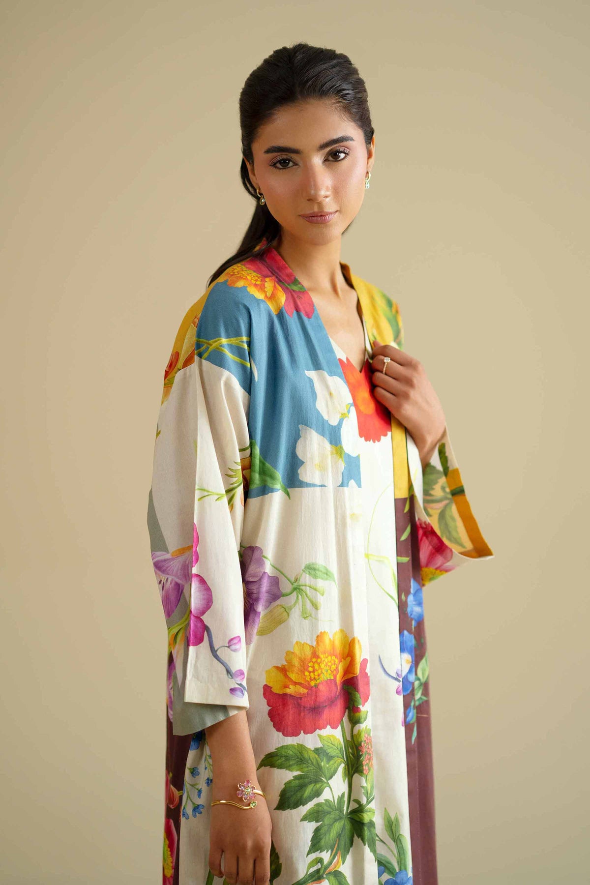 3 Piece - Printed Loungewear - KLS26-01Multi Cambric 3PC Printed Nishat Australia