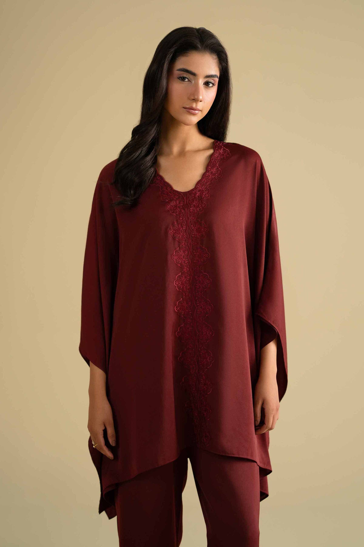 2 Piece - Embroidered Loungewear - KLS26-09Red Grip 2PC Embroidered Nishat Australia