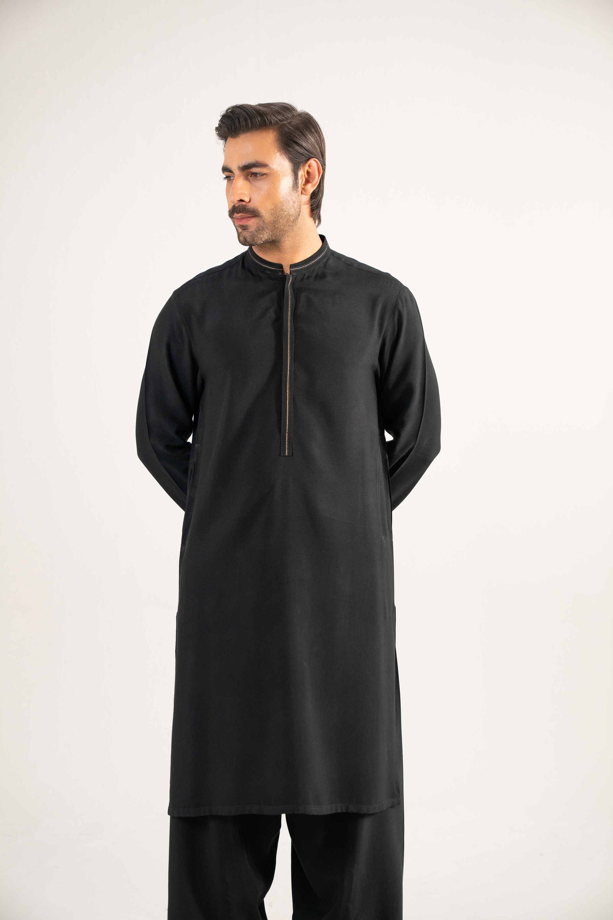 2 Piece - Basic Suit - KNW25-05 Black Oak Silk 2PC Non-Embroidered Nishat Australia