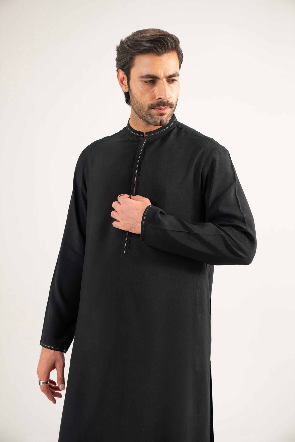 2 Piece - Basic Suit - KNW25-05 Black Oak Silk 2PC Non-Embroidered Nishat Australia