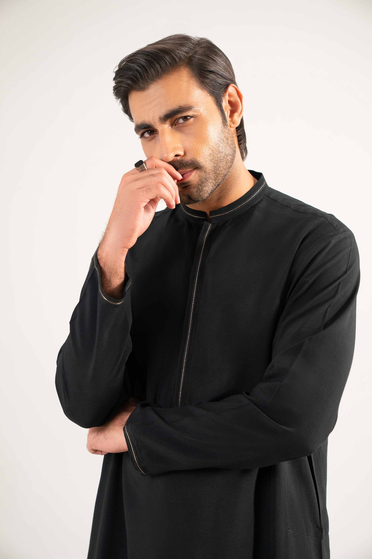 2 Piece - Basic Suit - KNW25-05 Black Oak Silk 2PC Non-Embroidered Nishat Australia