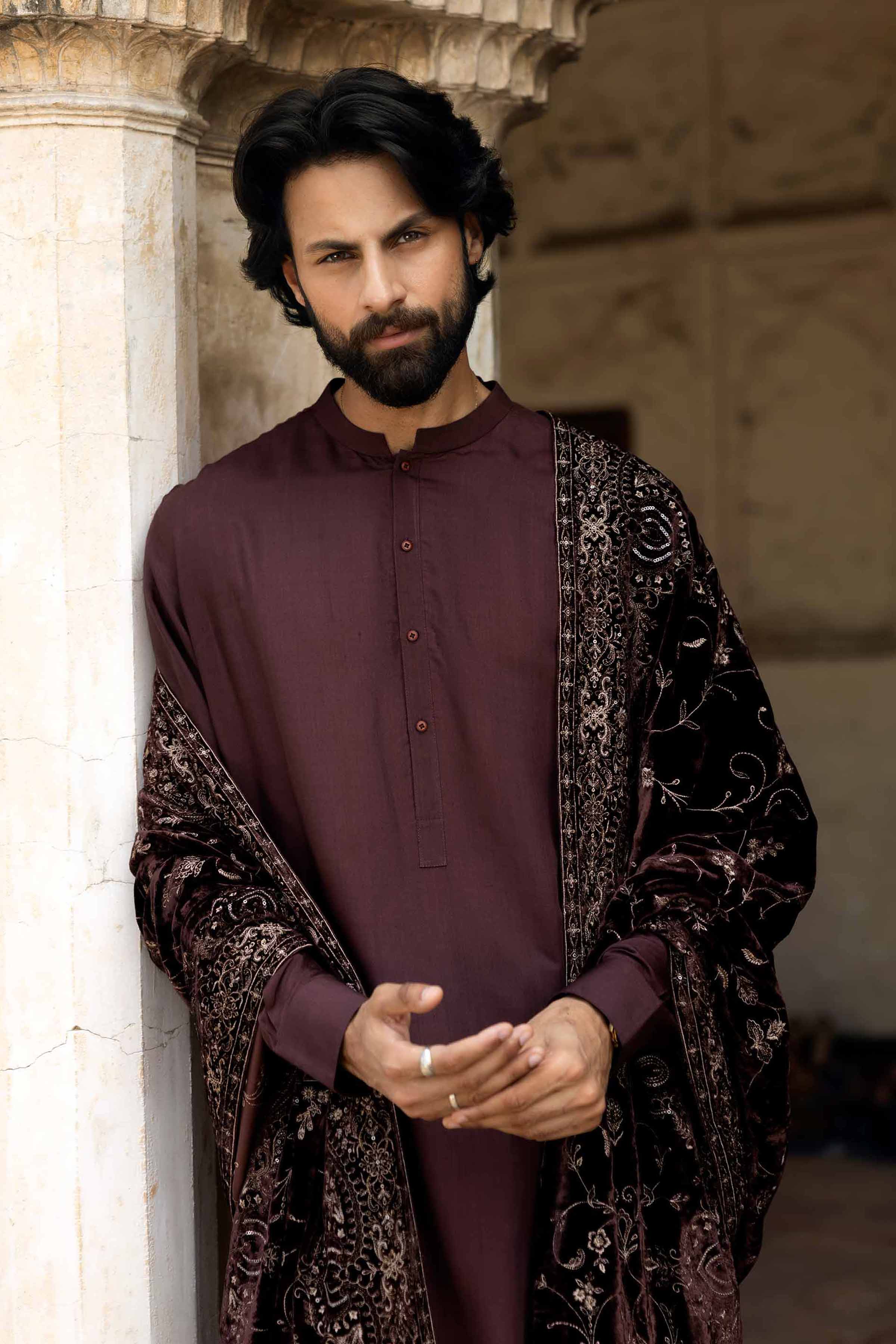 3 Piece - Basic Suit With Waistcoat - KNW25-07 Maroon Viscose 3PC Solids