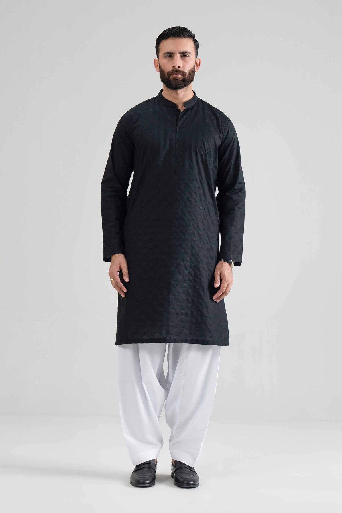 Embroidered Kurta- NQ26-007 Black Cotton 2PC Embroidered Nishat Australia