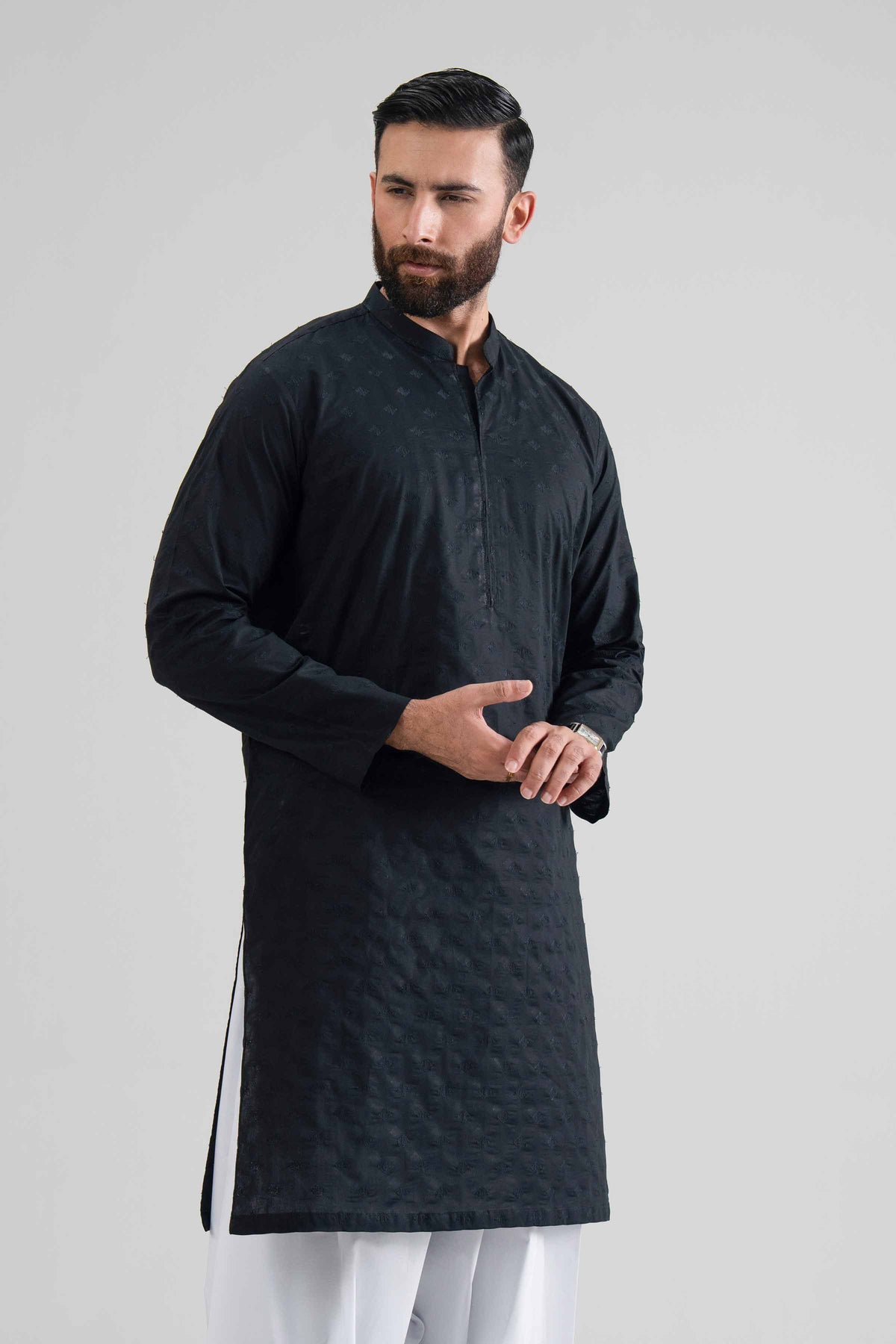 Embroidered Kurta- NQ26-007 Black Cotton 2PC Embroidered Nishat Australia