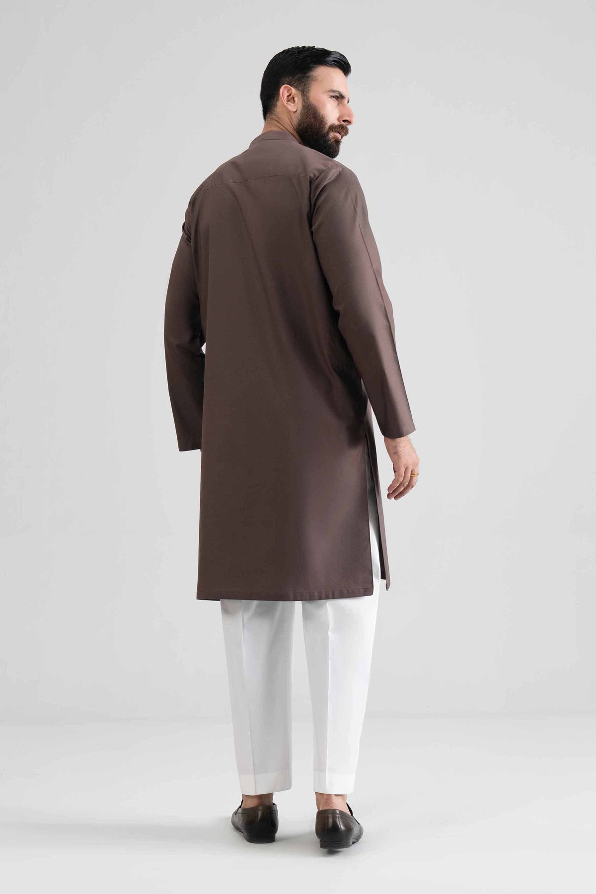 Solid Kurta - NQ26-011 Brown Cotton 1PC Solids Nishat Australia