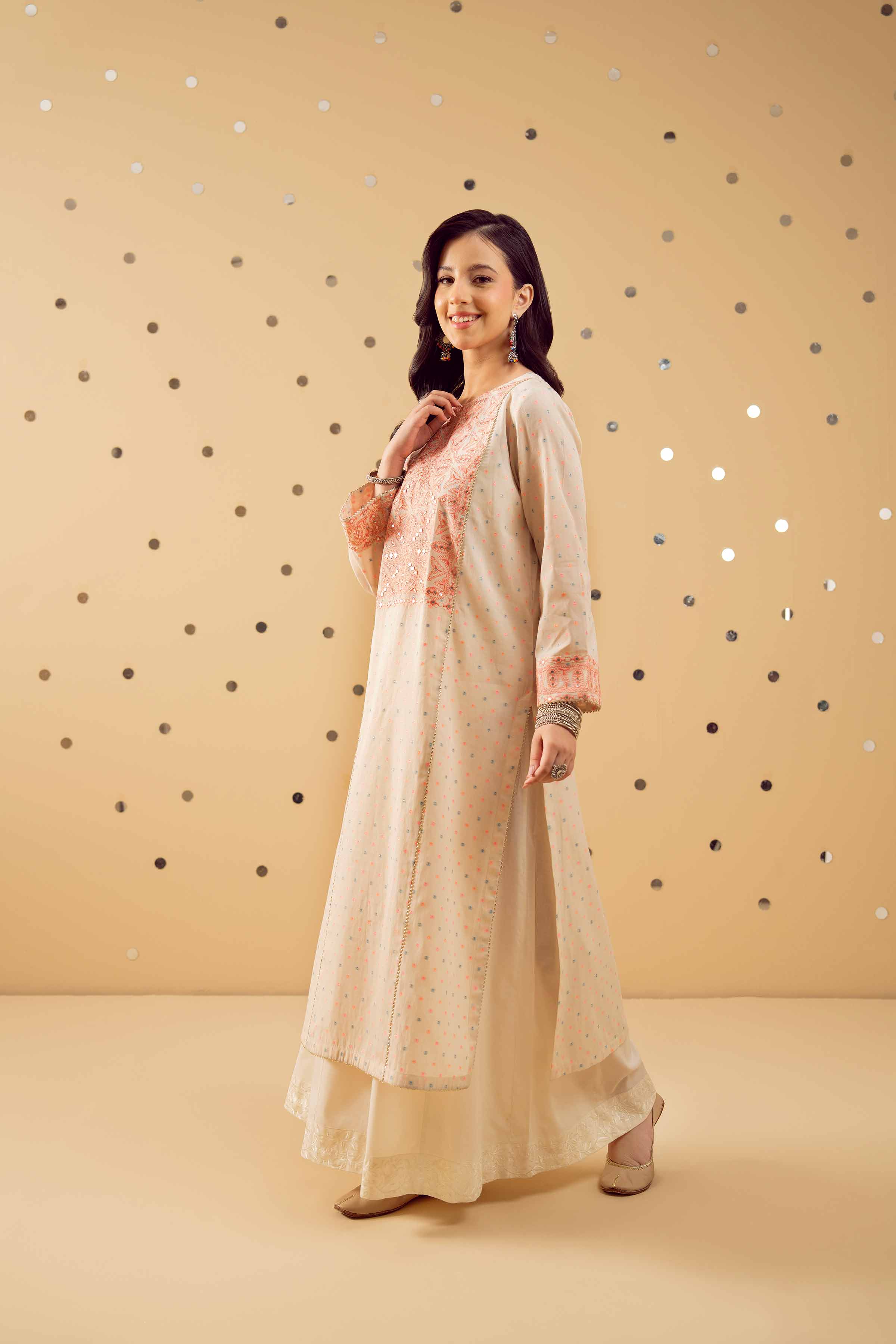 Embroidered Shirt - PE25-176 READY TO WEAR White Jacquard 1PC Embroidered