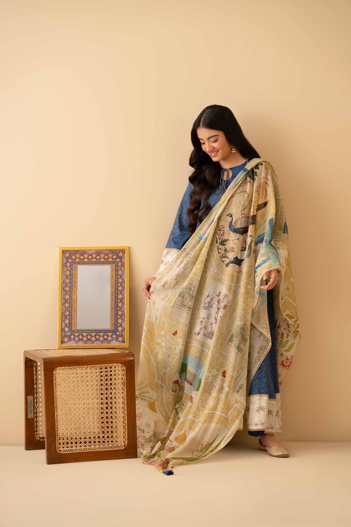 3 Piece - Printed Suit - PE25-512 Blue Lawn 3PC Printed Nishat Australia