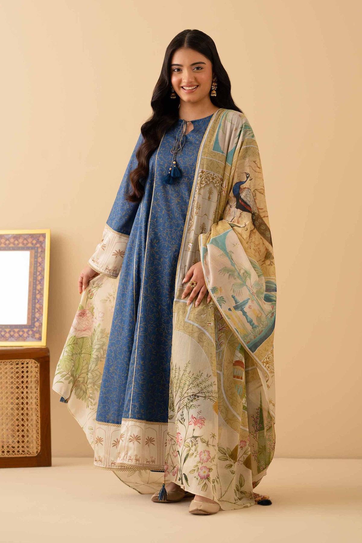 3 Piece - Printed Suit - PE25-512 Blue Lawn 3PC Printed Nishat Australia