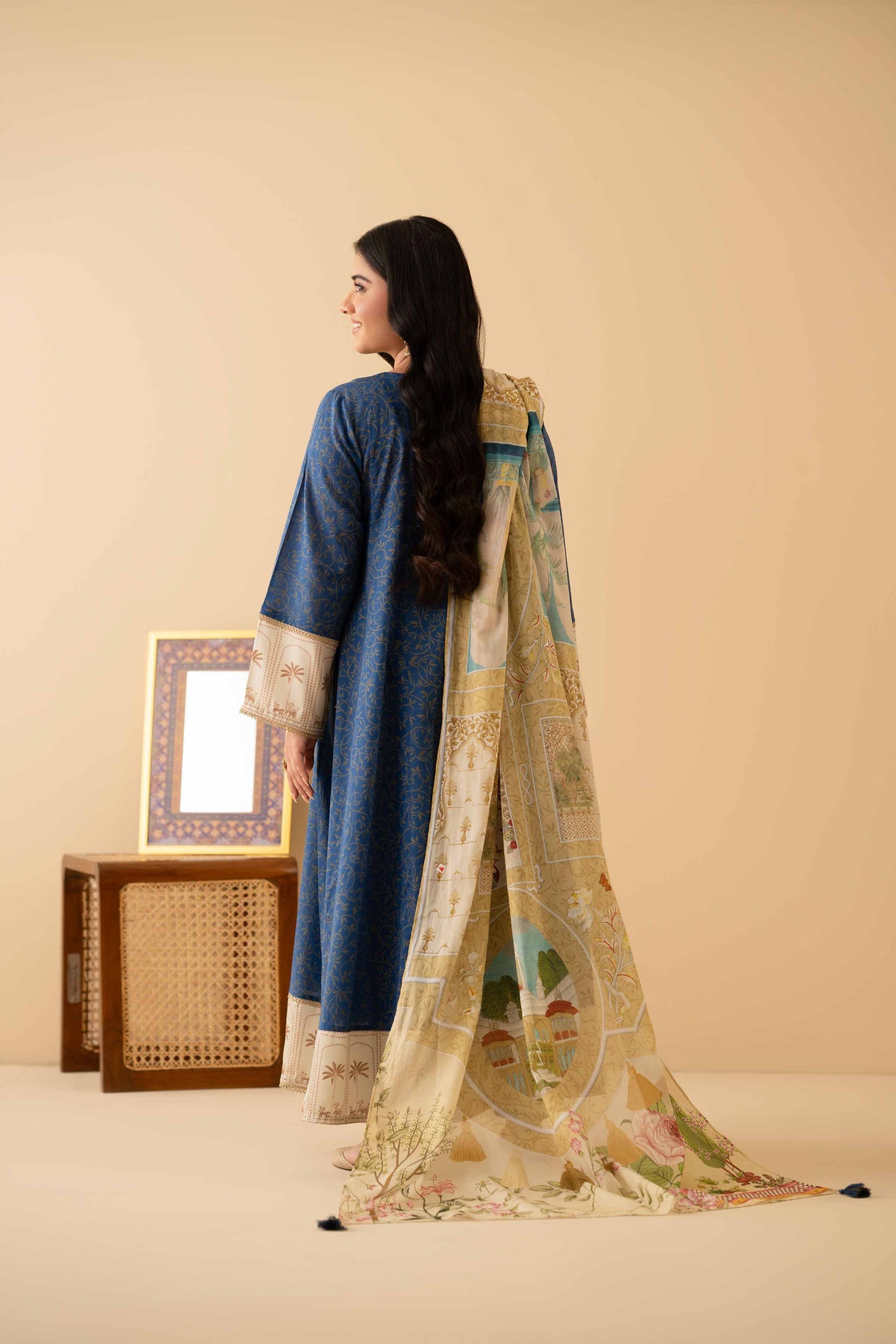 3 Piece - Printed Suit - PE25-512 Blue Lawn 3PC Printed Nishat Australia