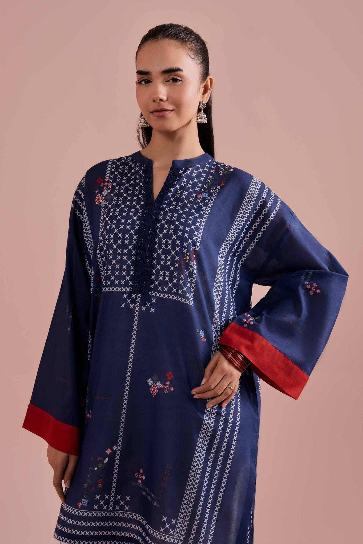 Printed Tunic - PE26-102 Blue Lawn 1PC Printed Nishat Australia