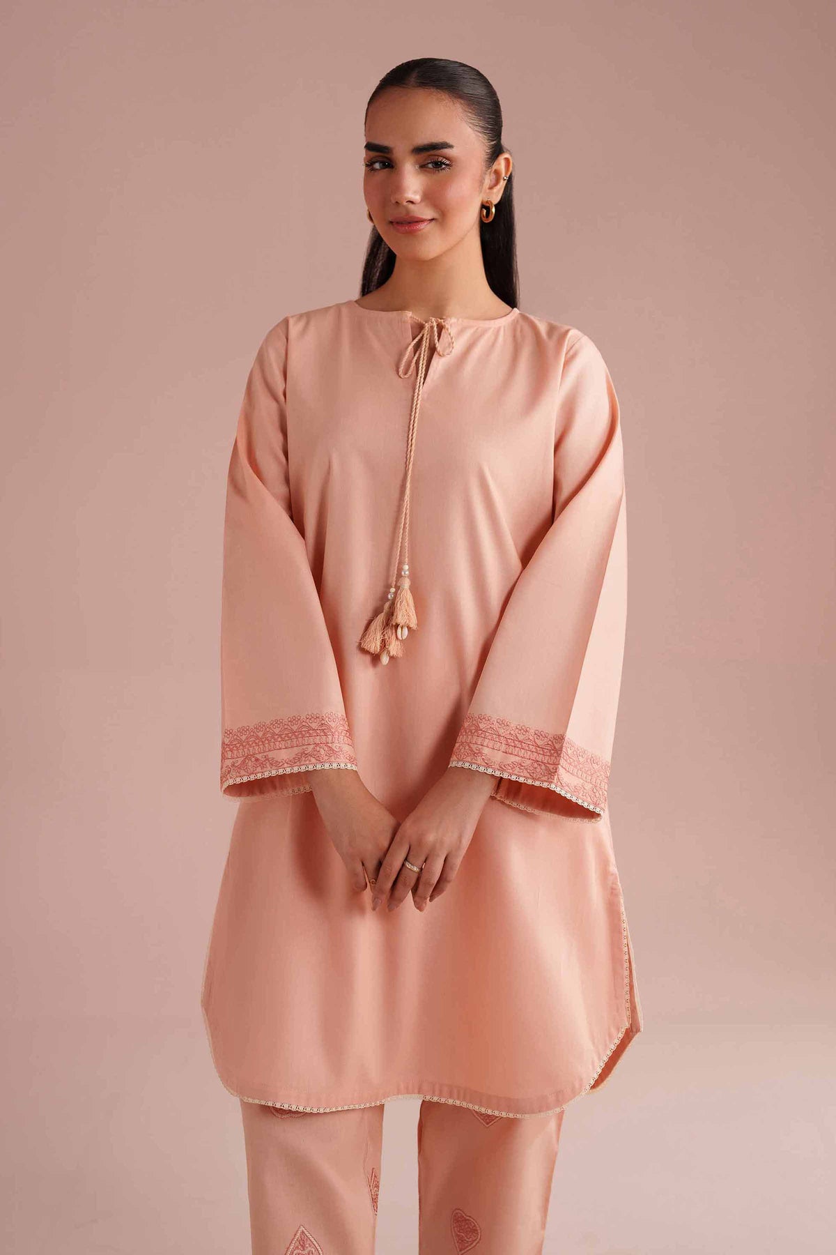 2 Piece - Embroidered Suit - PE26-150 Orange Linen 2PC Embroidered Nishat Australia