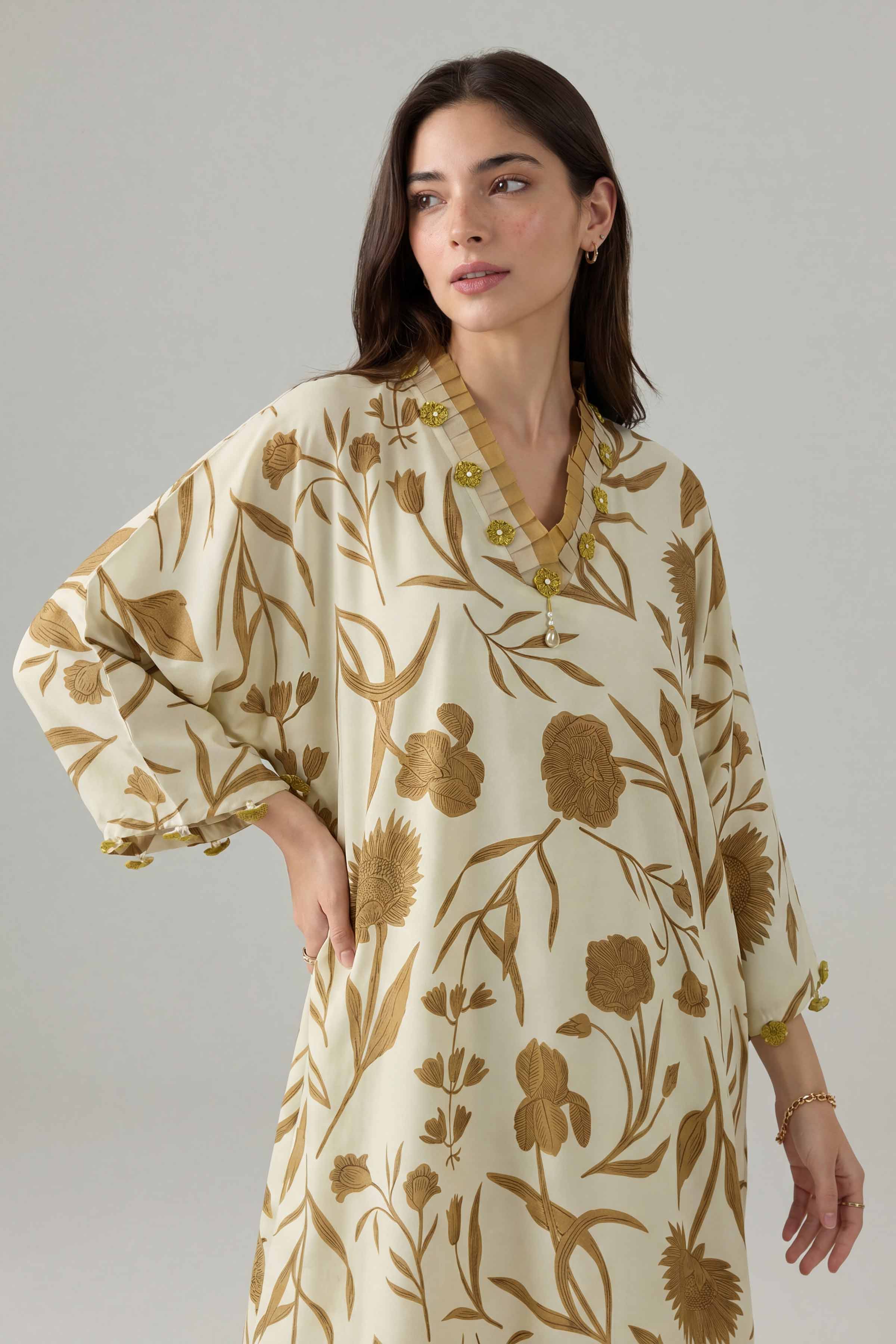 2 Piece - Printed Suit - PE26-158 Off White Silk 2PC Printed Nishat Australia