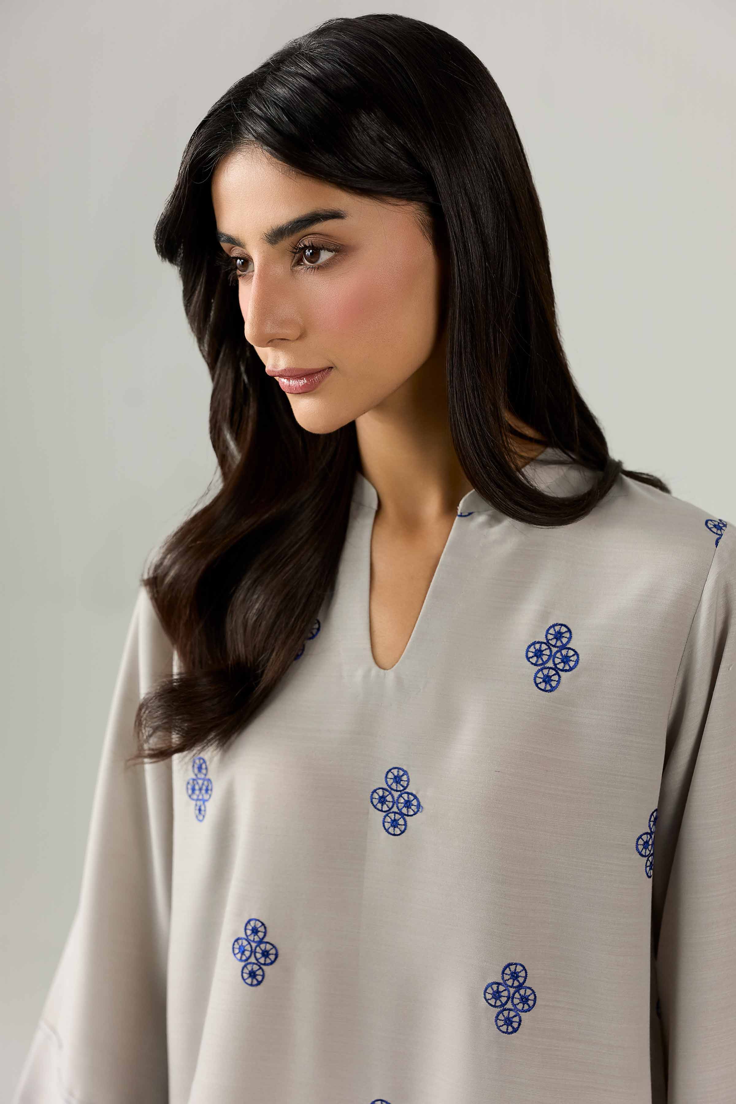2 Piece - Embroidered Suit - PE26-161 Grey Lawn 2PC Embroidered Nishat Australia