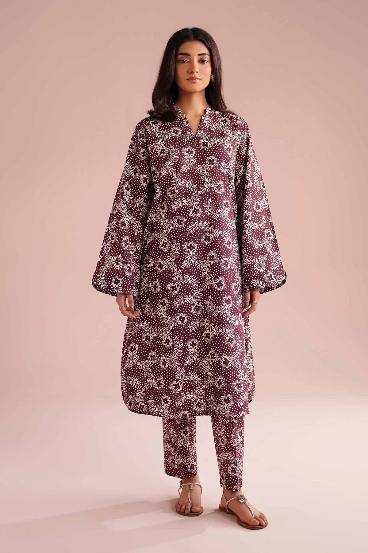 2 Piece - Printed Suit - PE26-180 Red Cambric 2PC Printed Nishat Australia