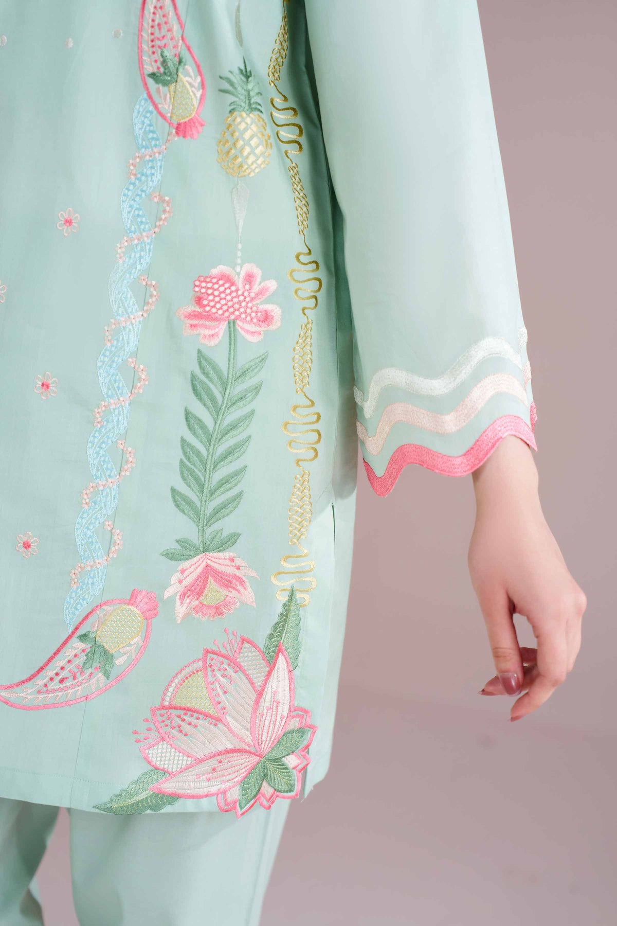2 Piece - Embroidered Suit - PE26-235 Green Cambric 2PC Embroidered Nishat Australia