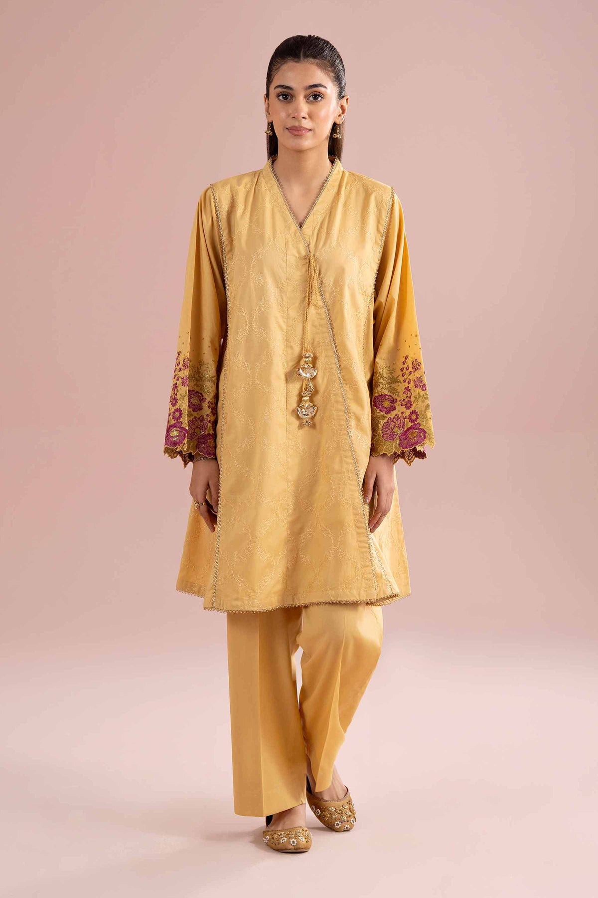 2 Piece - Embroidered Suit - PE26-241 Yellow Cambric 2PC Embroidered Nishat Australia