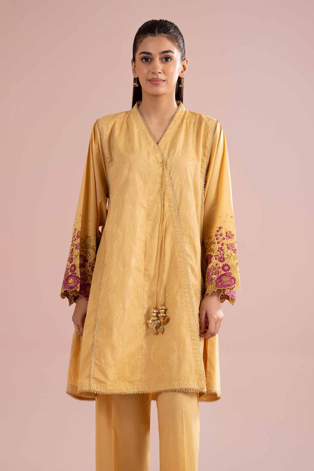 2 Piece - Embroidered Suit - PE26-241 Yellow Cambric 2PC Embroidered Nishat Australia