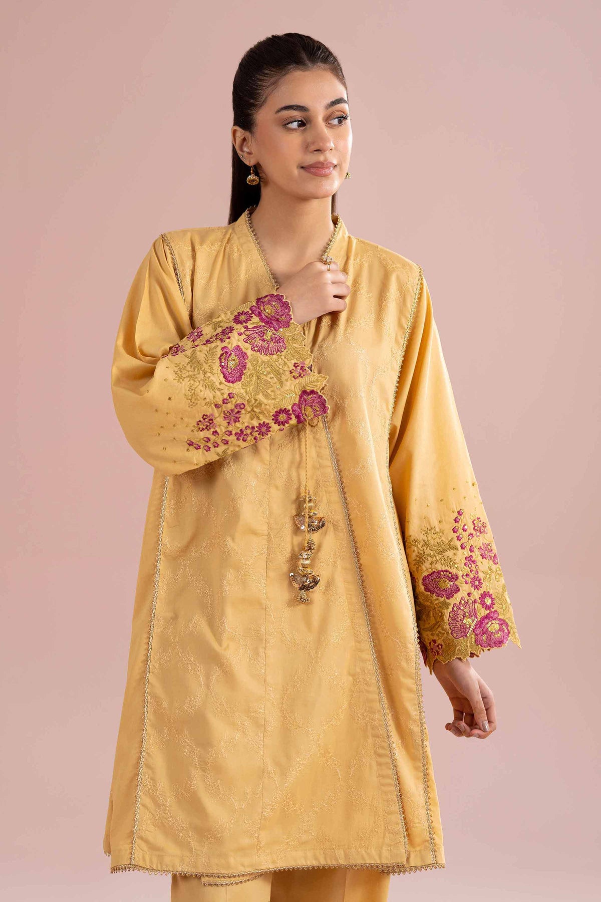 2 Piece - Embroidered Suit - PE26-241 Yellow Cambric 2PC Embroidered Nishat Australia