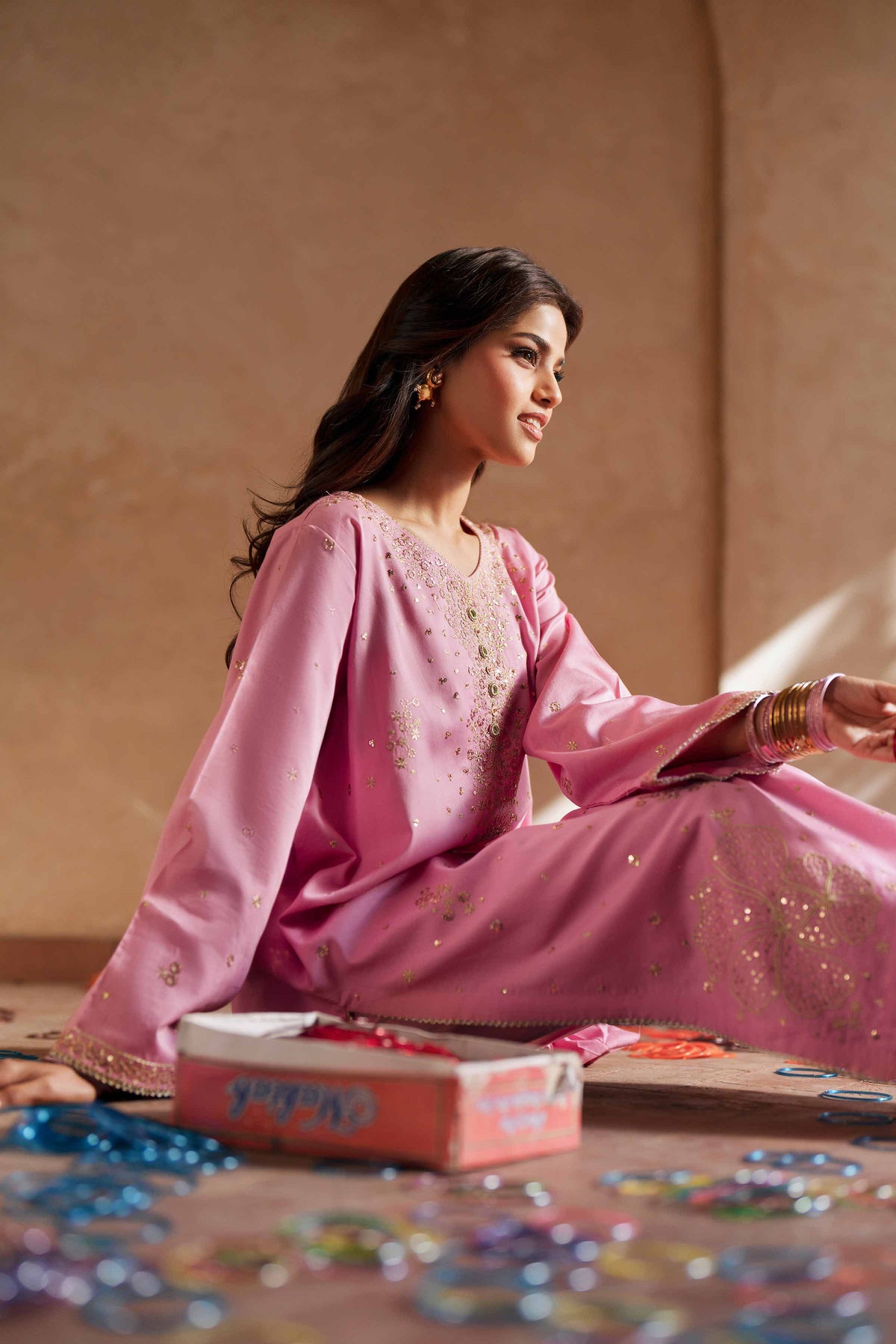 2 Piece - Embroidered Suit - PE26-248 Pink Cotton 2PC Embroidered Nishat Australia