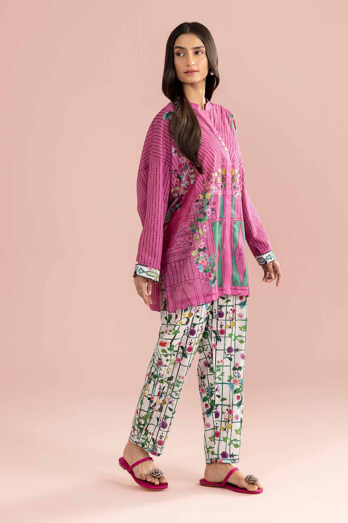 2 Piece - Printed Suit - PE26-266 Pink Lawn 2PC Printed Nishat Australia