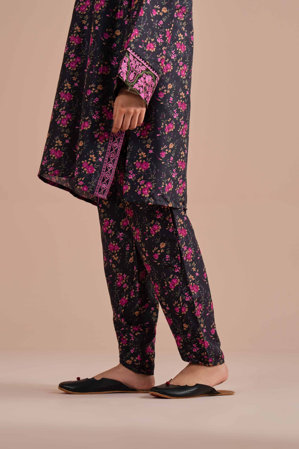 2 Piece - Printed Embroidered Suit - PE26-27 Black Lawn 2PC Embroidered Nishat Australia