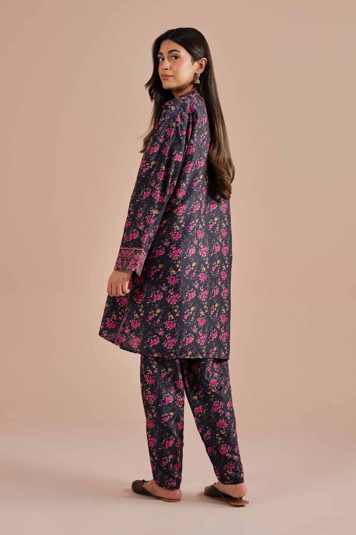 2 Piece - Printed Embroidered Suit - PE26-27 Black Lawn 2PC Embroidered Nishat Australia