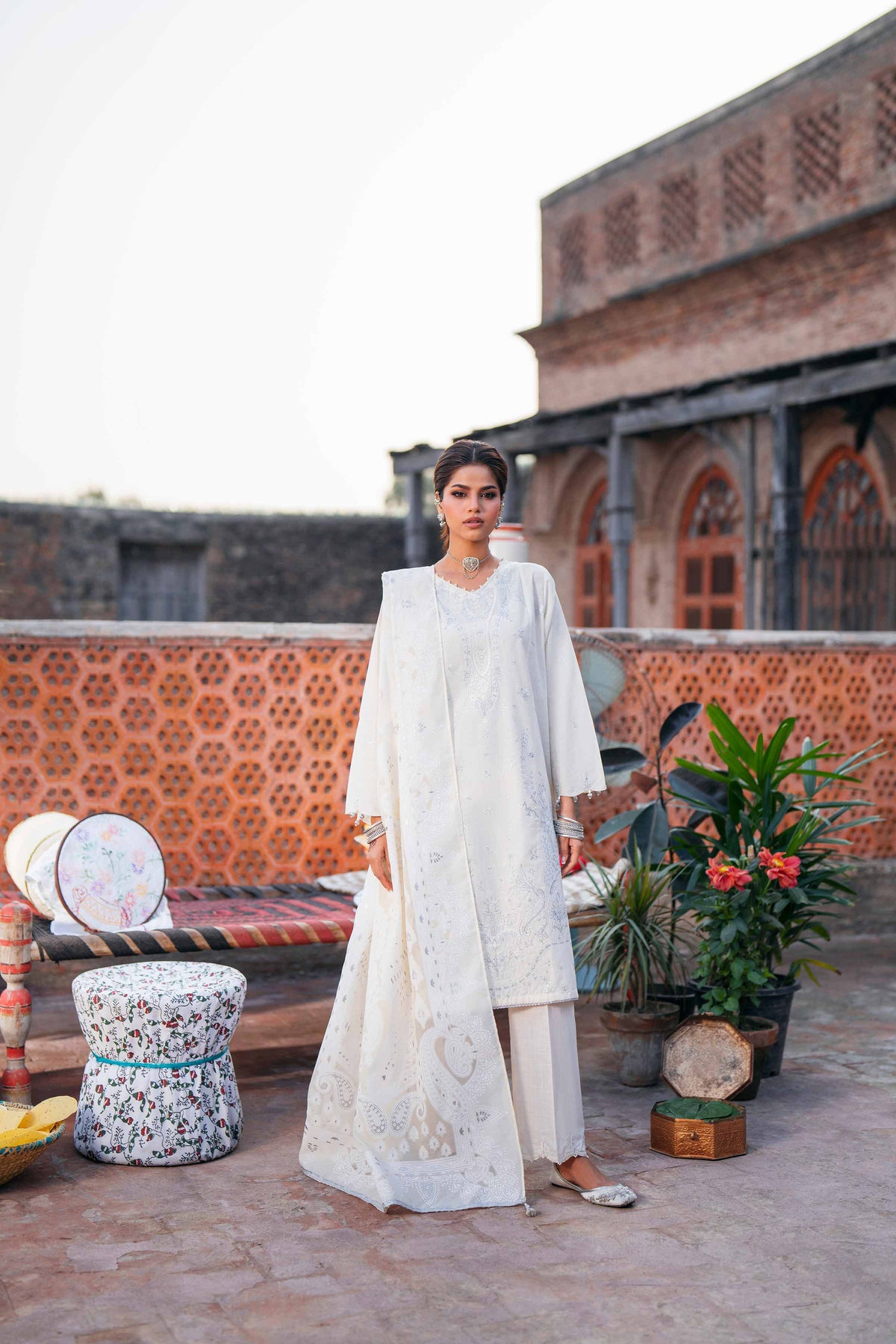 3 Piece - Embroidered Suit - PE26-313