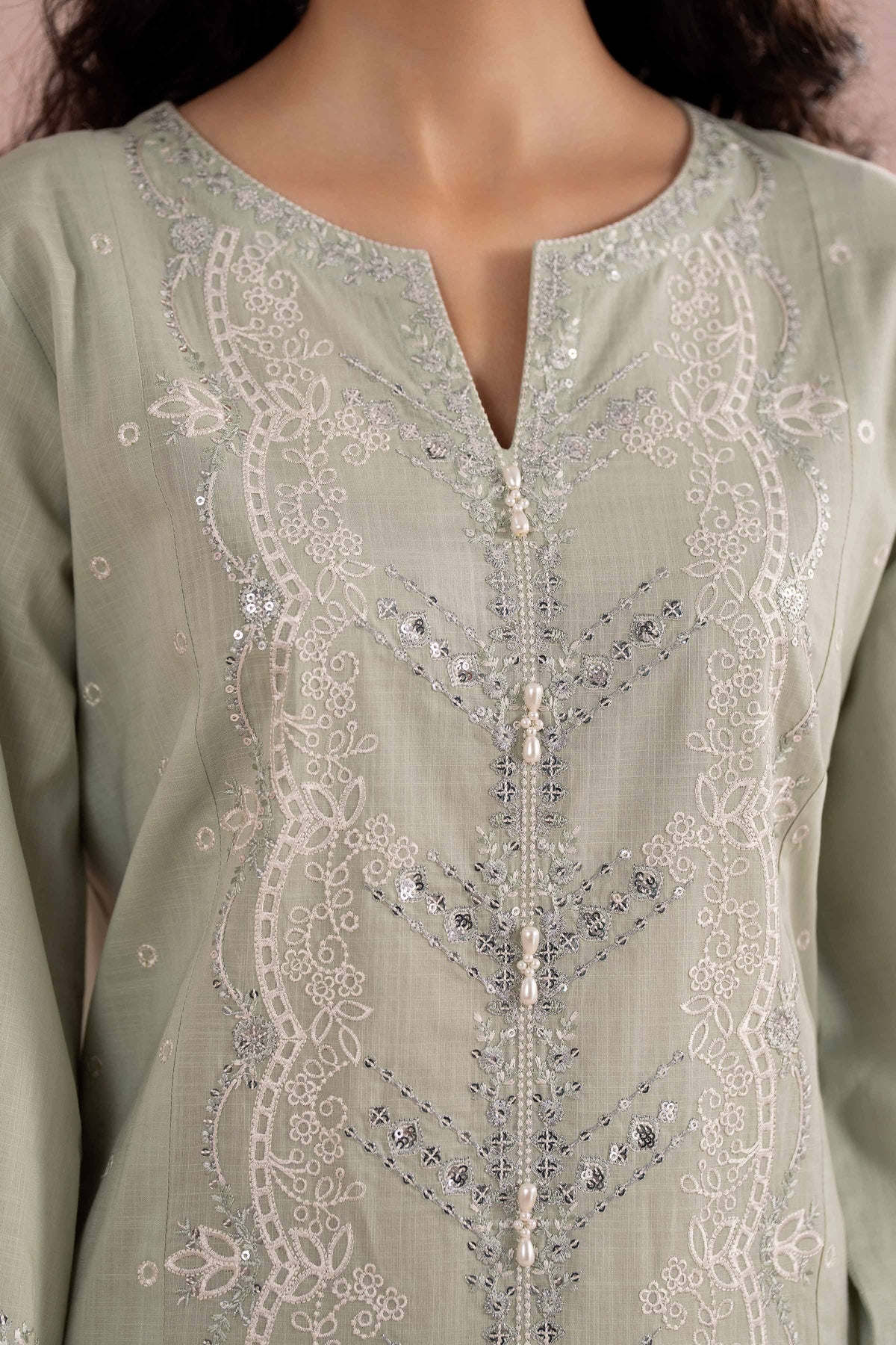 3 Piece - Embroidered Suit - PE26-316 Green Cross Hatch 3PC Embroidered Nishat Australia