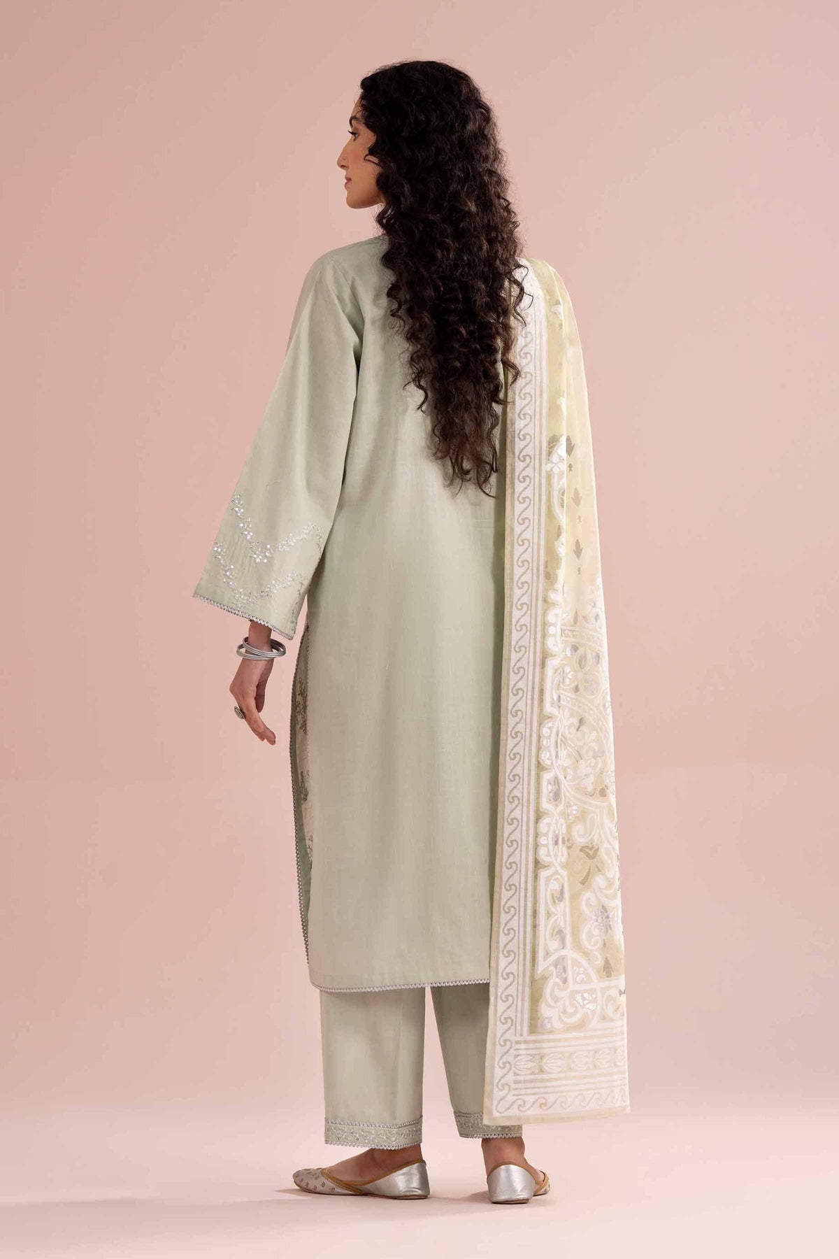 3 Piece - Embroidered Suit - PE26-316 Green Cross Hatch 3PC Embroidered Nishat Australia
