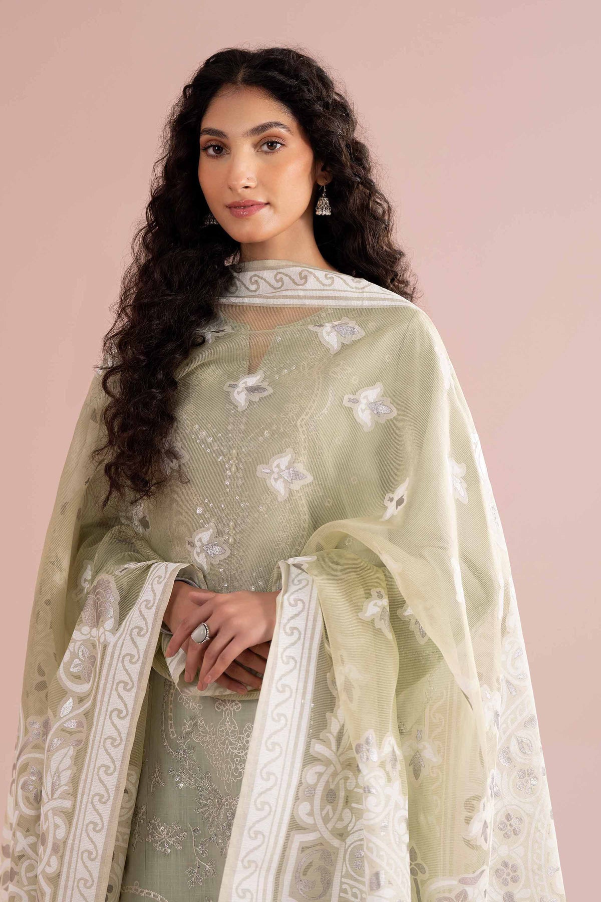 3 Piece - Embroidered Suit - PE26-316 Green Cross Hatch 3PC Embroidered Nishat Australia