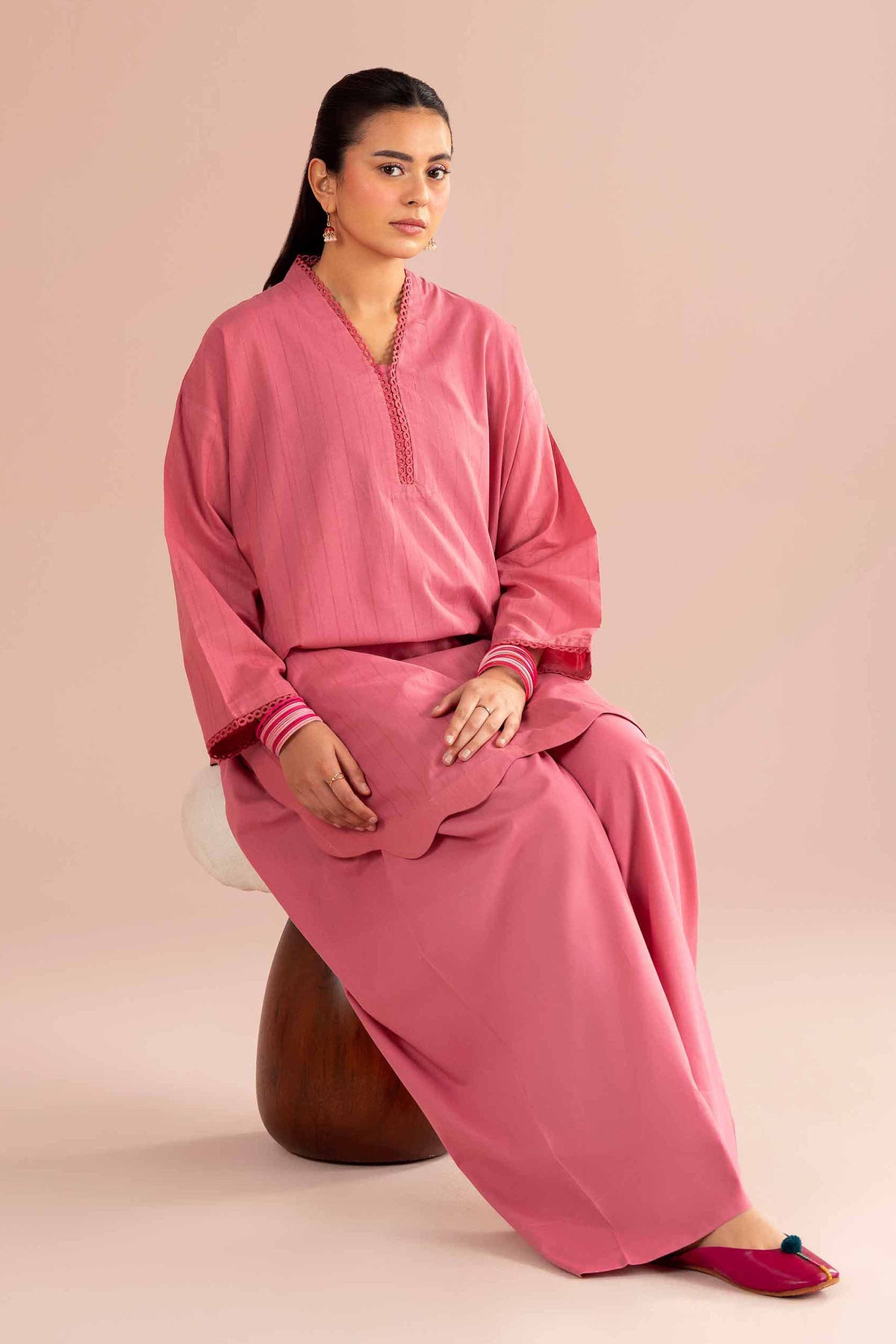 2 Piece - Solid Suit - PE26-36 Pink Dobby 2PC Solids Nishat Australia
