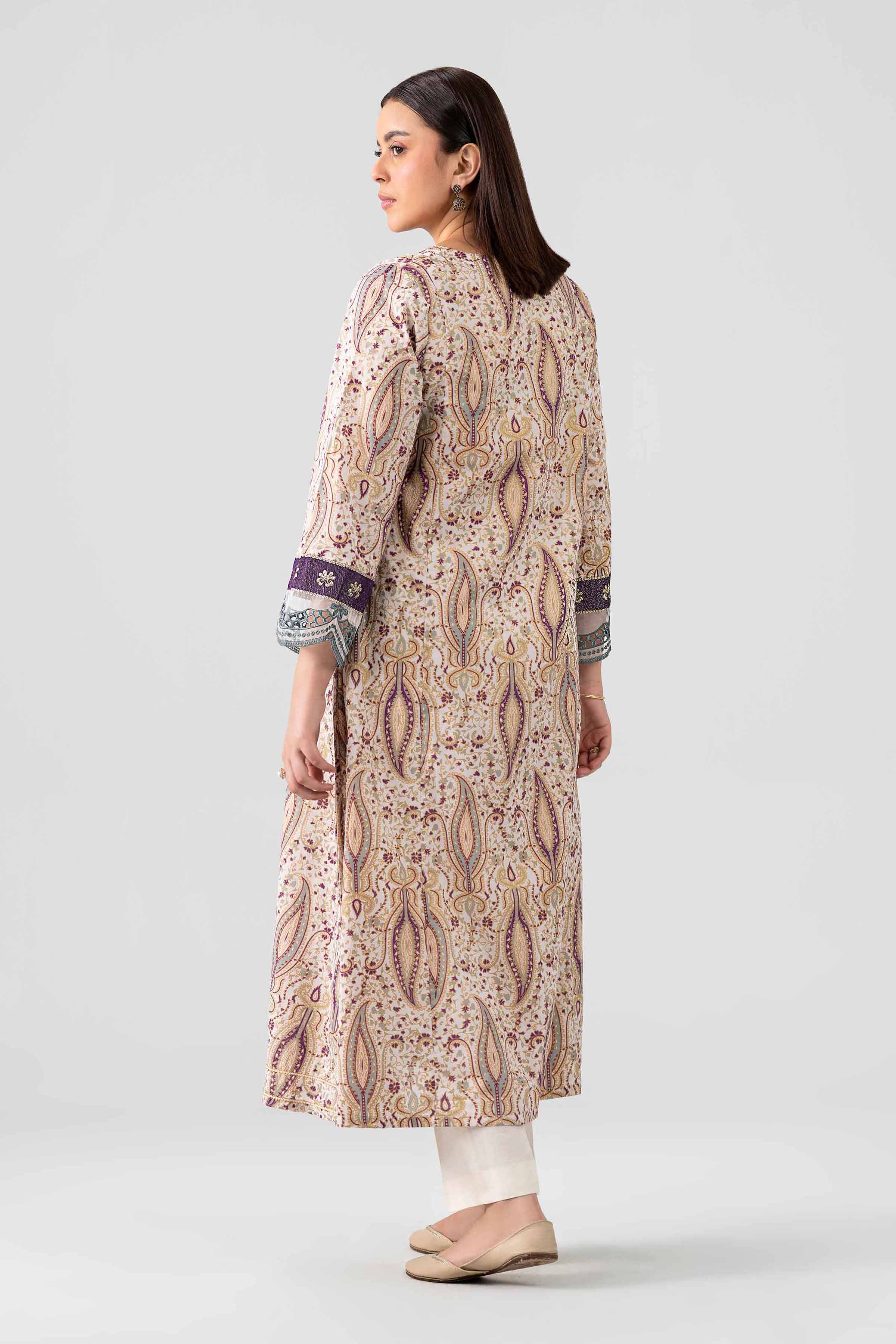 Printed Embroidered Shirt - PE26-376 Beige Lawn 1PC Embroidered Nishat Australia
