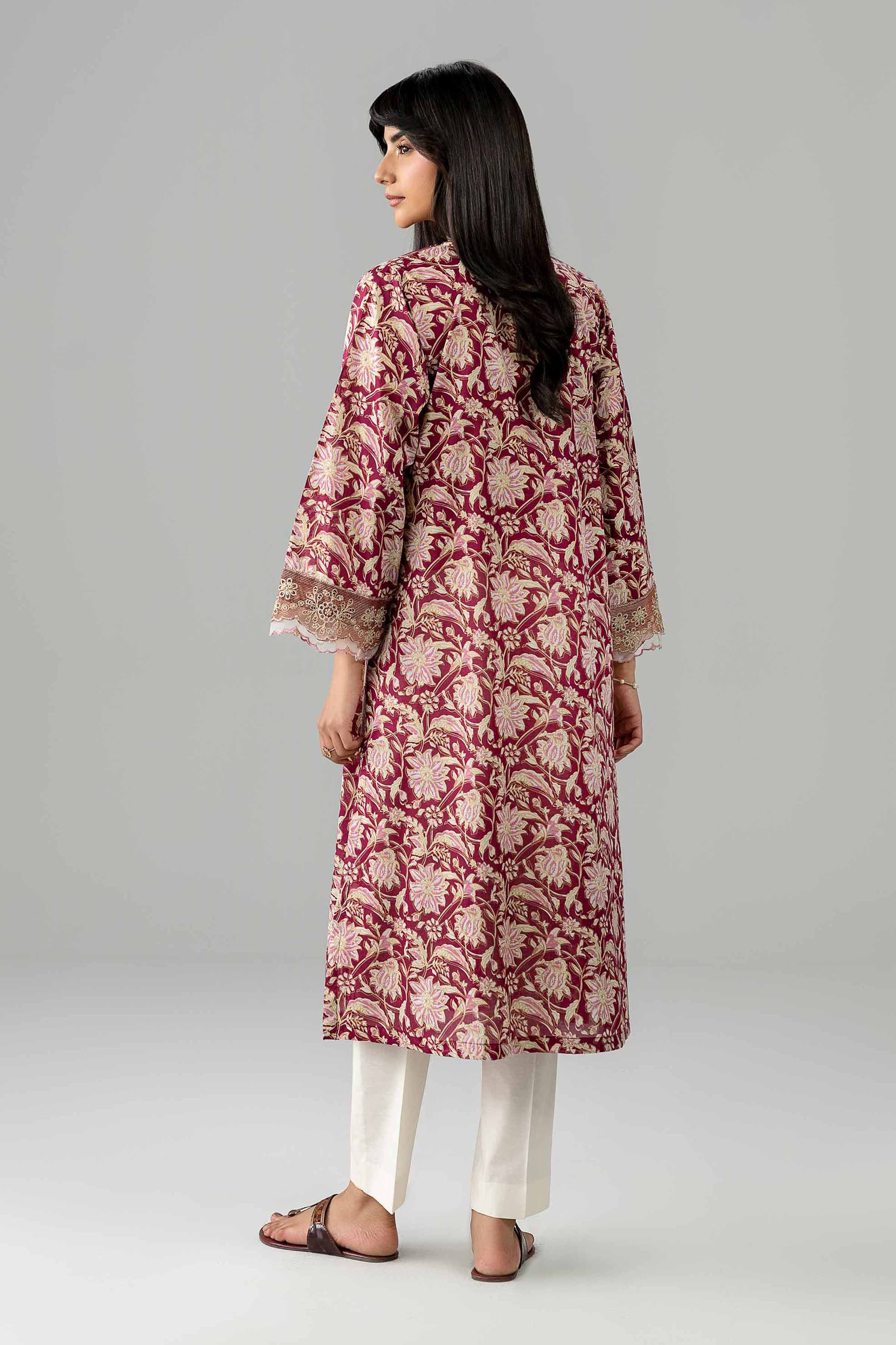 Printed Embroidered Shirt - PE26-377 Red Lawn 1PC Embroidered Nishat Australia