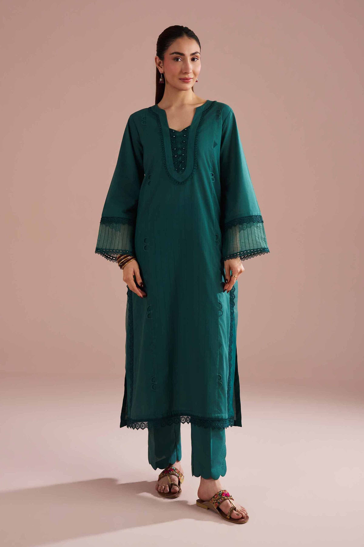 2 Piece - Solid Suit - PE26-38 Green Dobby 2PC Solids Nishat Australia