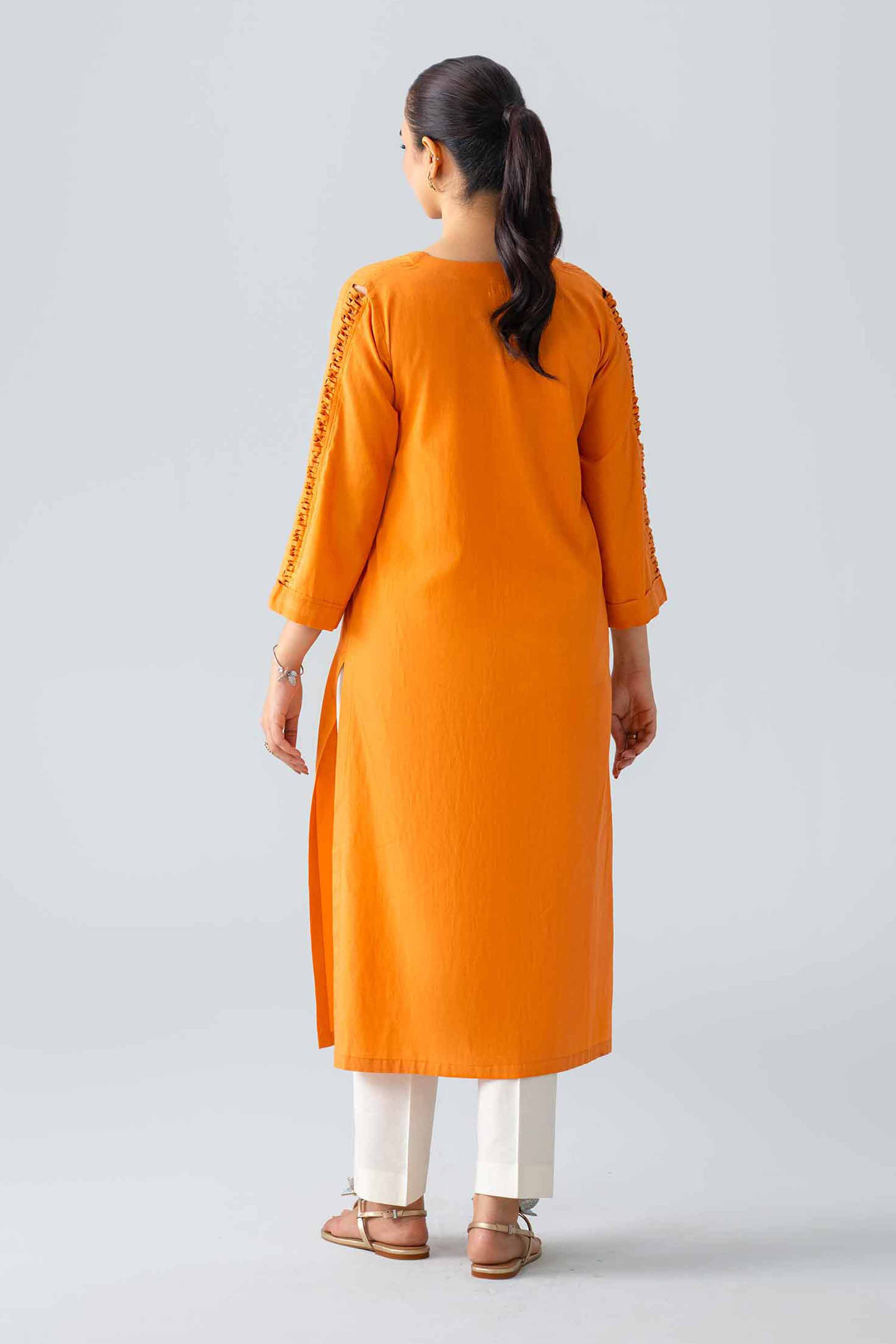Embroidered Shirt - PE26-380 Orange Cotton 1PC Embroidered Nishat Australia