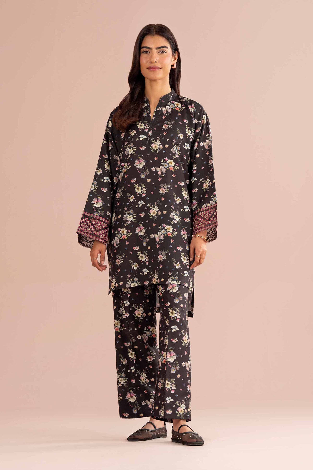 2 Piece - Printed Embroidered Suit - PE26-414 Black Lawn 2PC Embroidered Nishat Australia