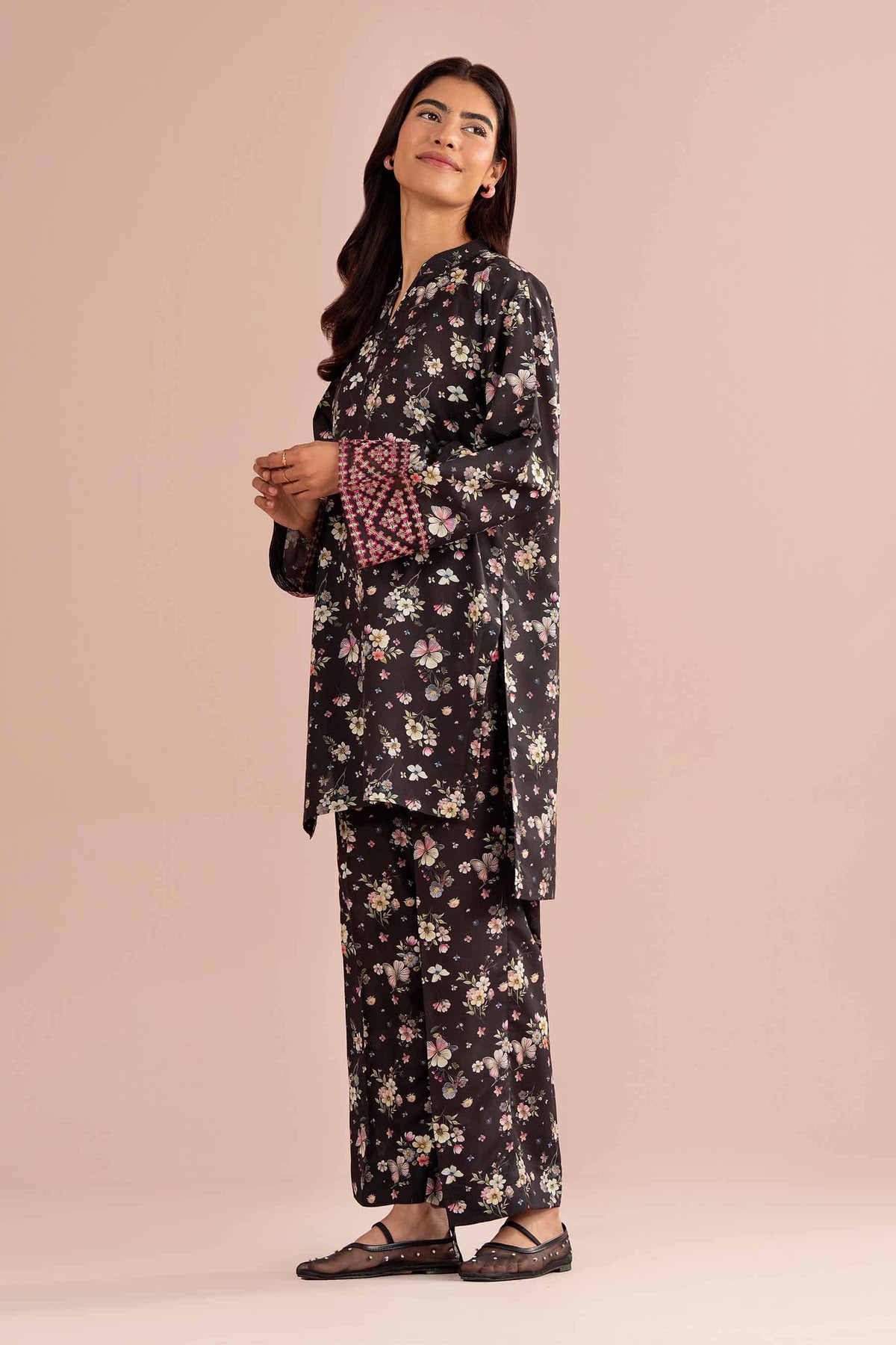 2 Piece - Printed Embroidered Suit - PE26-414 Black Lawn 2PC Embroidered Nishat Australia