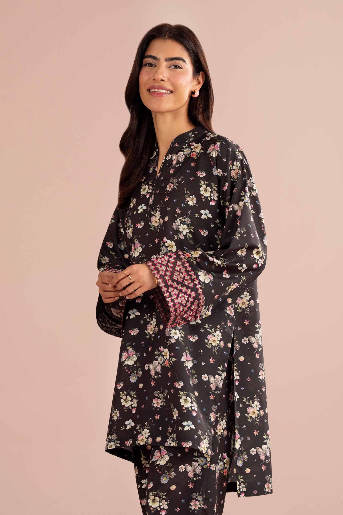 2 Piece - Printed Embroidered Suit - PE26-414 Black Lawn 2PC Embroidered Nishat Australia
