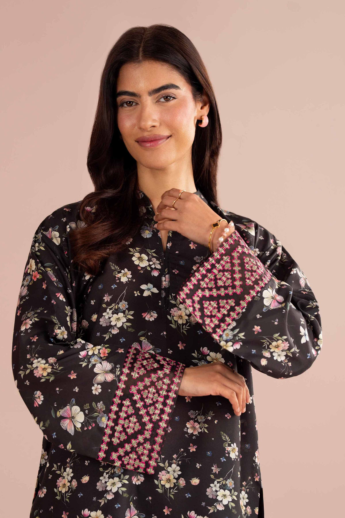 2 Piece - Printed Embroidered Suit - PE26-414 Black Lawn 2PC Embroidered Nishat Australia