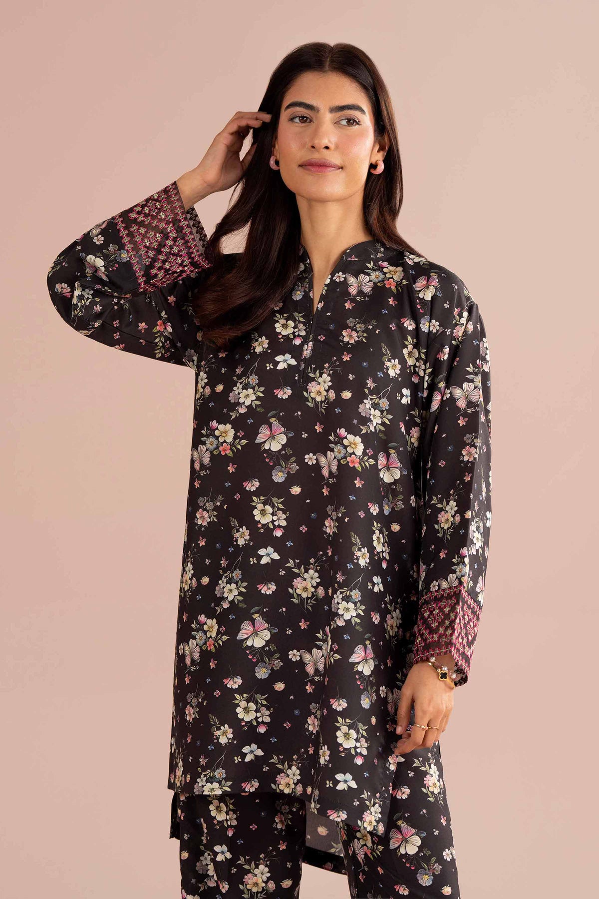 2 Piece - Printed Embroidered Suit - PE26-414 Black Lawn 2PC Embroidered Nishat Australia