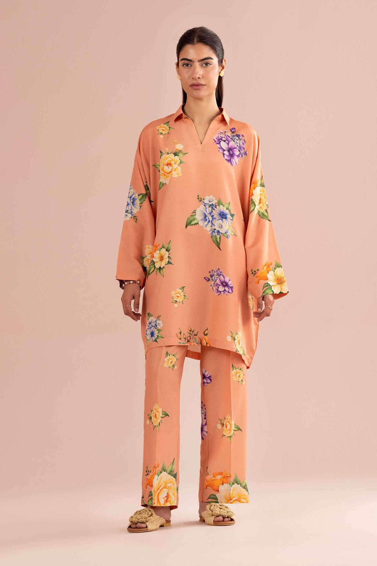 2 Piece - Printed Suit - PE26-429 Orange Lawn 2PC Printed Nishat Australia
