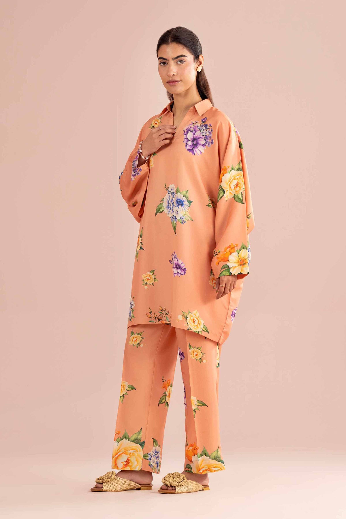 2 Piece - Printed Suit - PE26-429 Orange Lawn 2PC Printed Nishat Australia