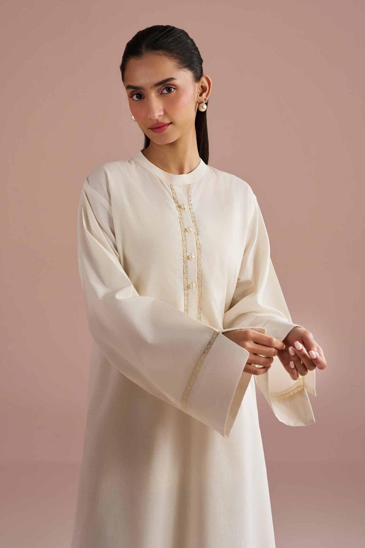 2 Piece - Solid Suit - PE26-43 White Plain 2PC Solids Nishat Australia