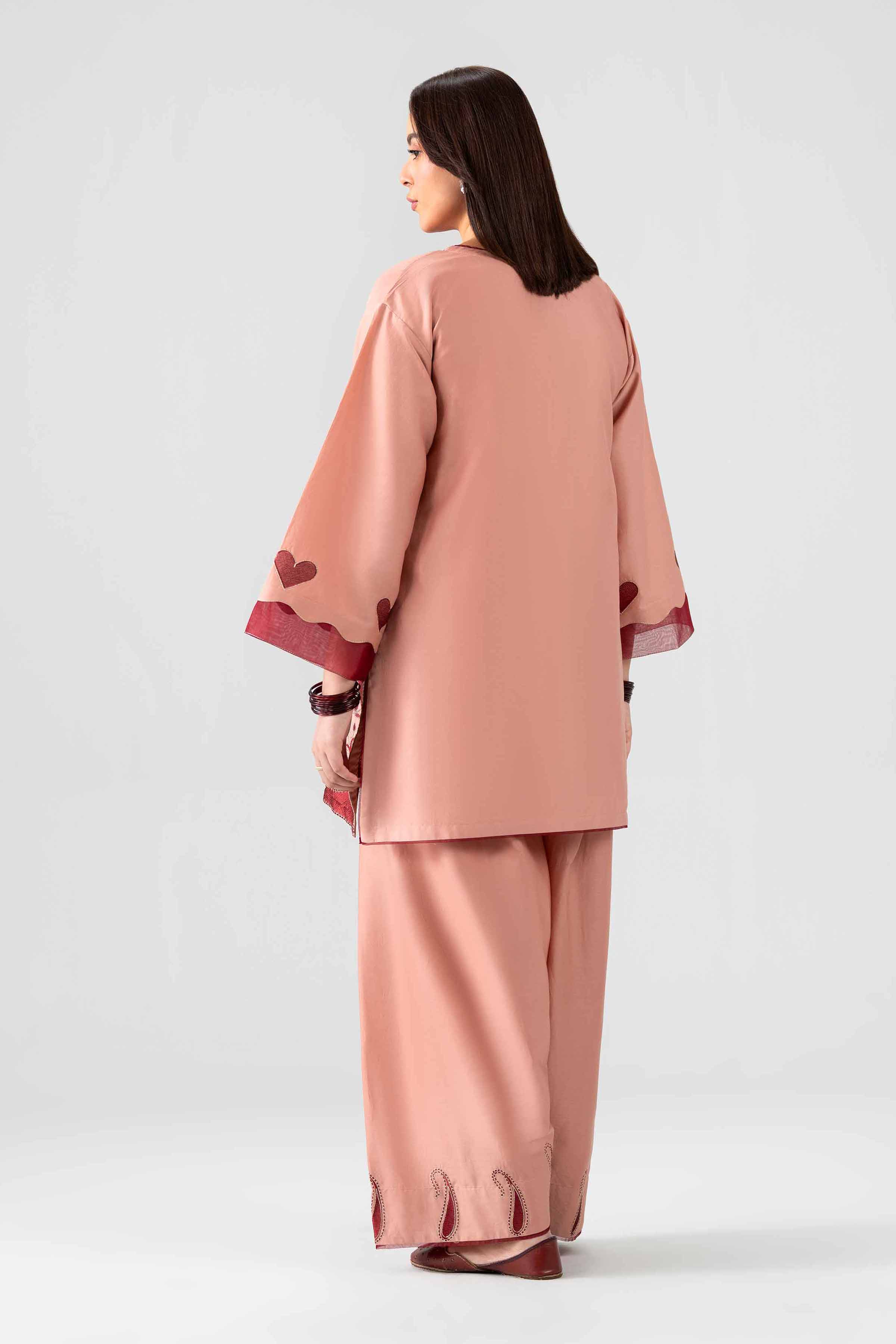 2 Piece - Embroidered Suit - PE26-463 Orange Sateen 2PC Embroidered Nishat Australia