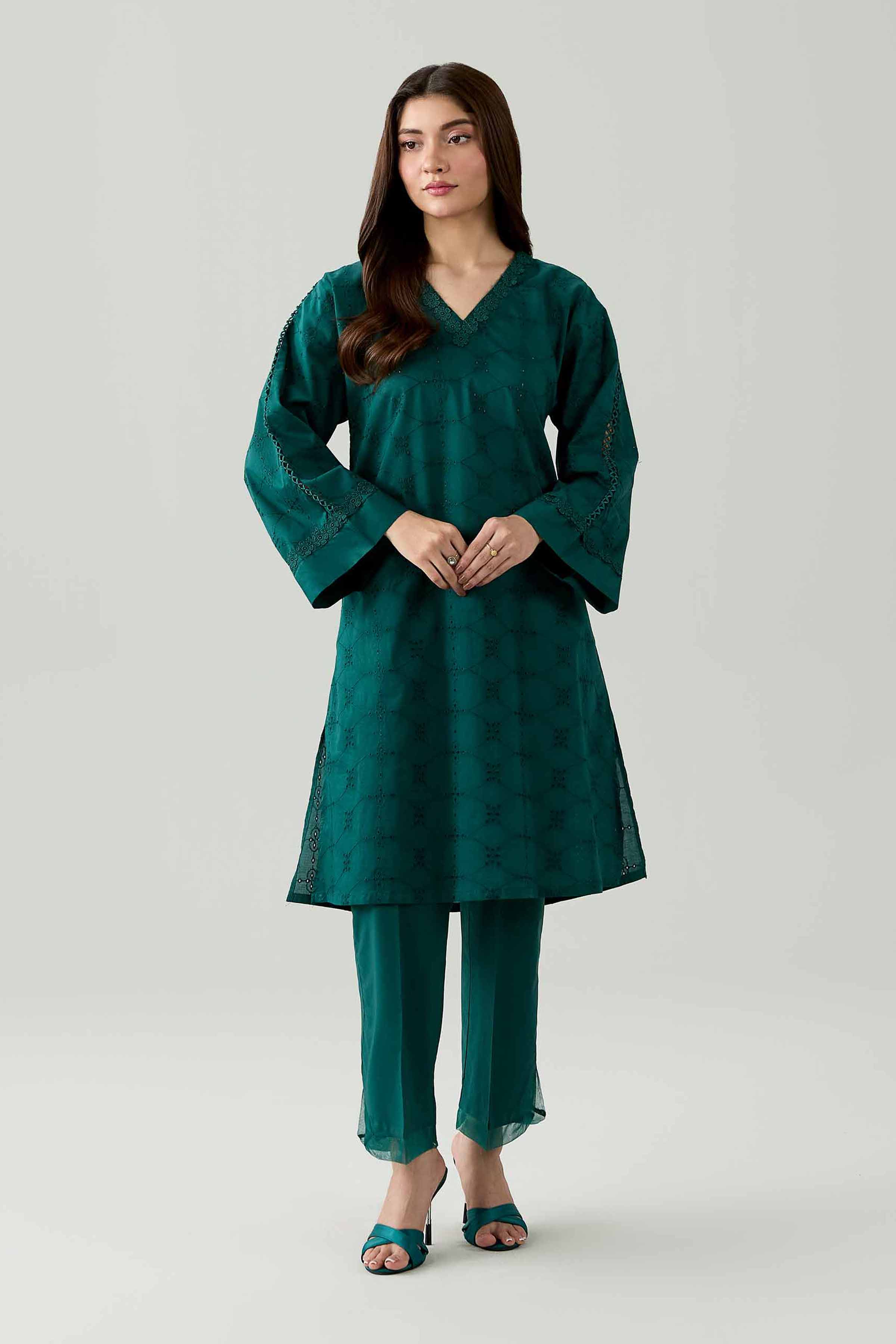 2 Piece - Embroidered Suit - PE26-470 Green Chicken Kari 2PC Embroidered Nishat Australia