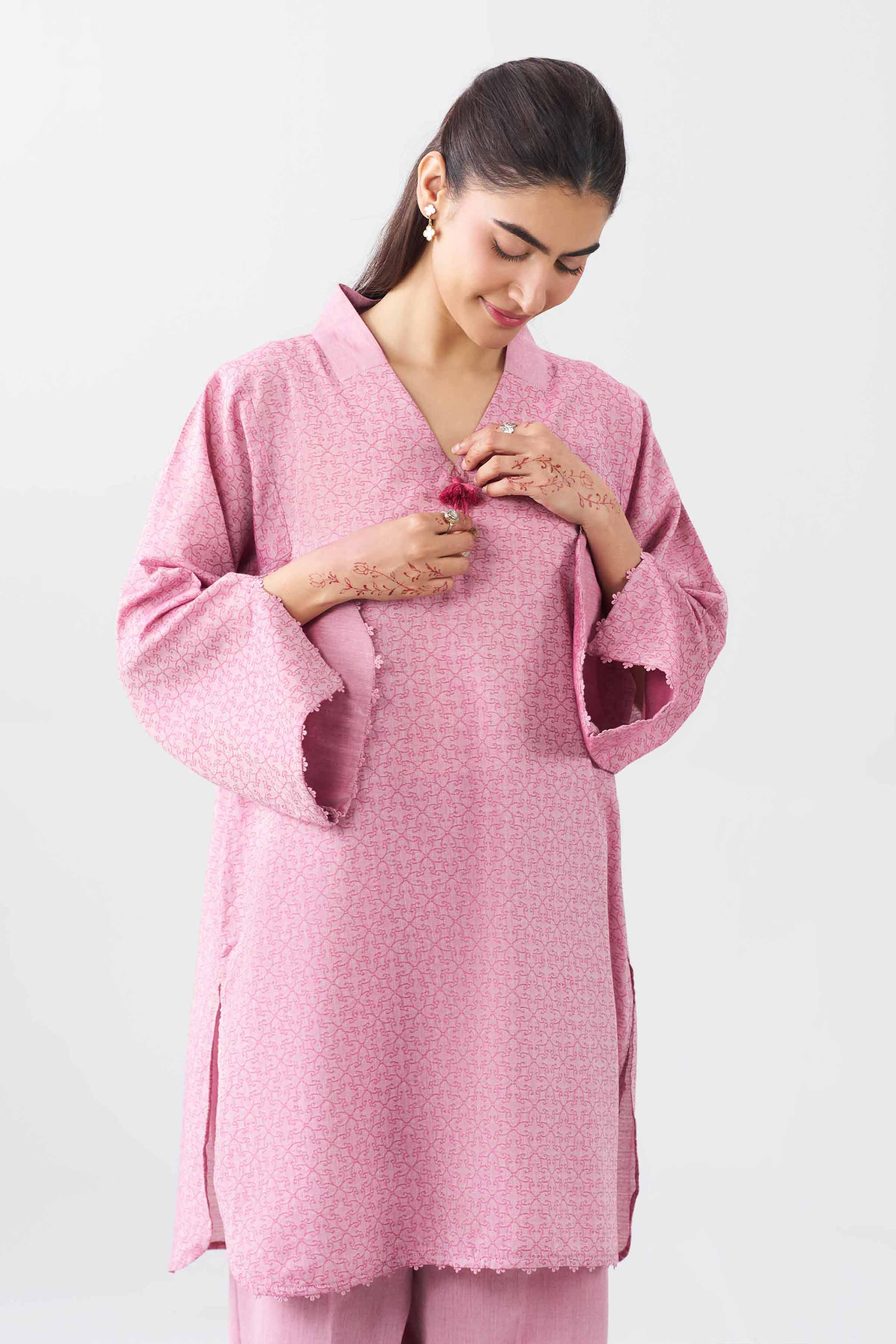 2 Piece - Printed Suit - PE26-530 Pink Jacquard 2PC Printed Nishat Australia