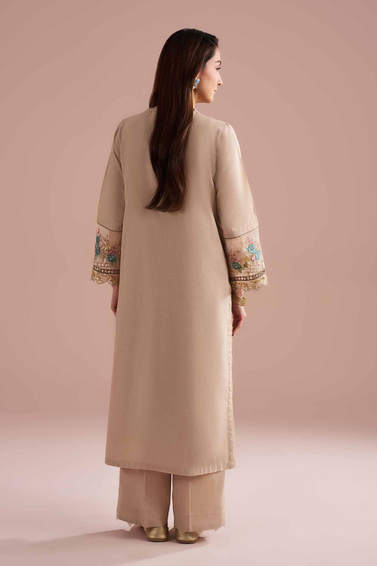 2 Piece - Embroidered Suit - PE26-55 Beige Linen 2PC Embroidered Nishat Australia