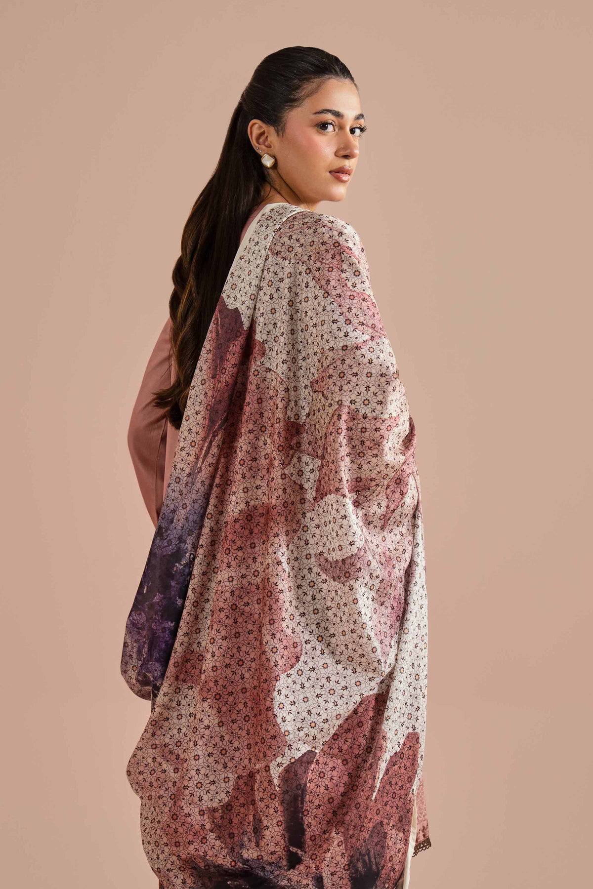 3 Piece - Embroidered Suit - PE26-61 Pink Sateen 3PC Embroidered Nishat Australia
