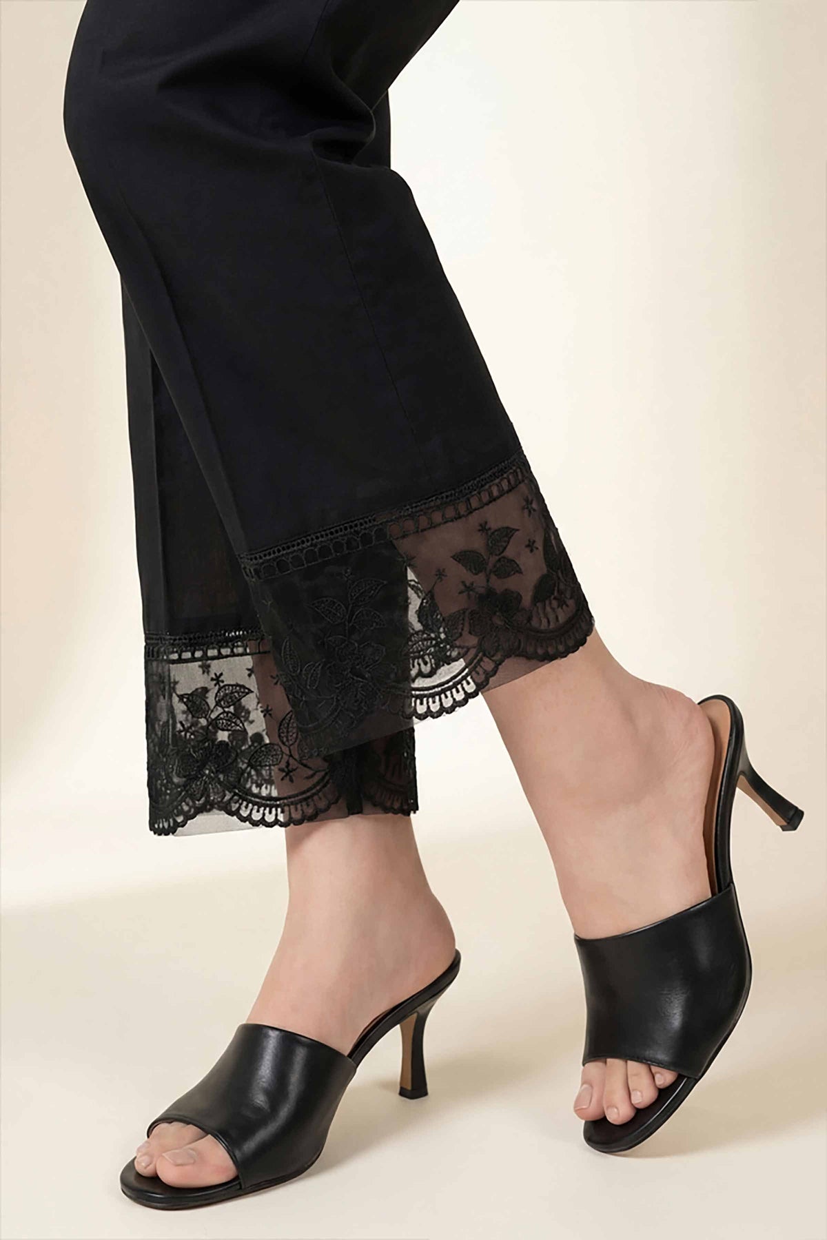 Embroidered Trousers - PE26-639 Black Cambric 1PC Embroidered Nishat Australia