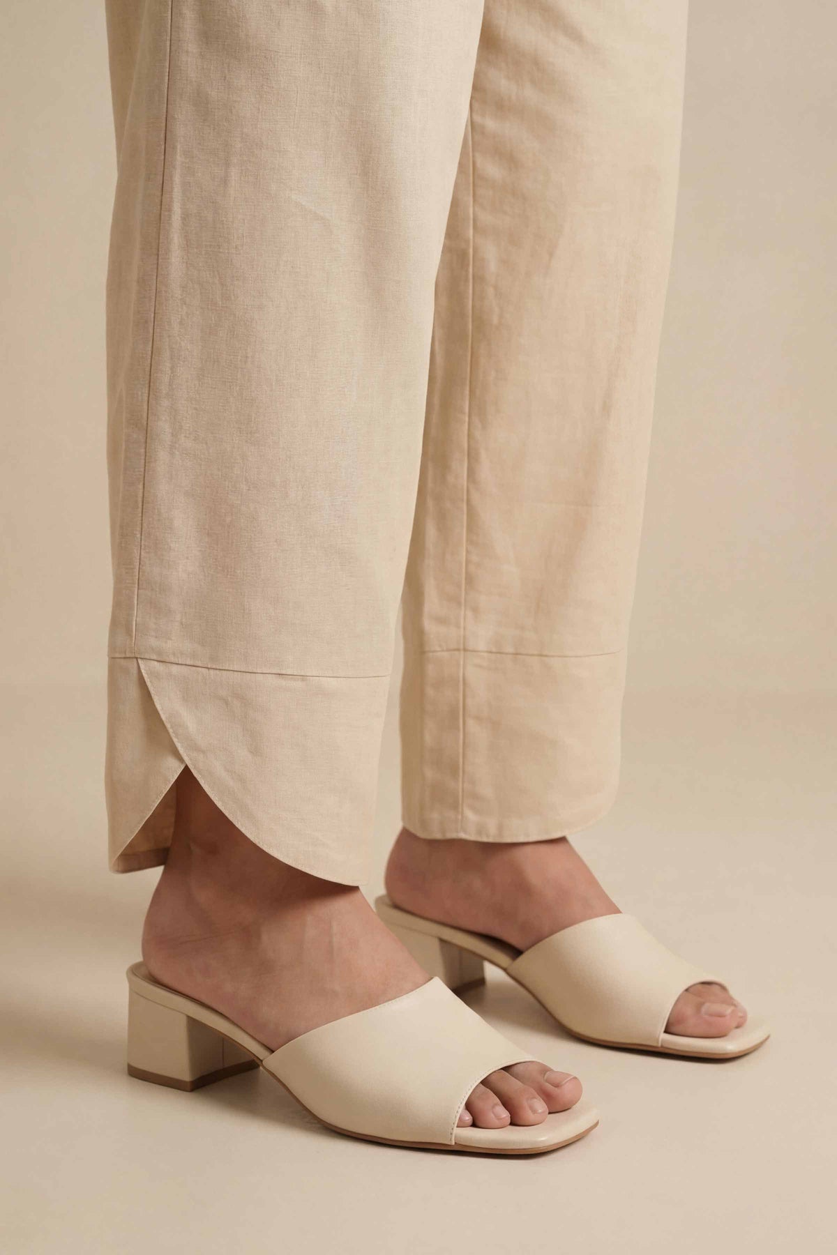 Embroidered Trousers - PE26-652 Beige Cambric 1PC Embroidered Nishat Australia